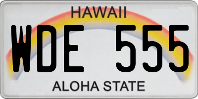 HI license plate WDE555