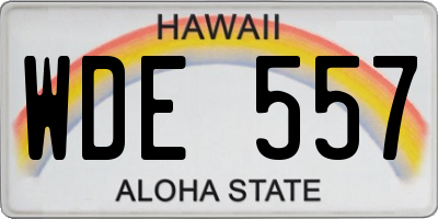 HI license plate WDE557