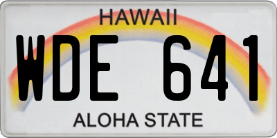 HI license plate WDE641