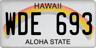 HI license plate WDE693