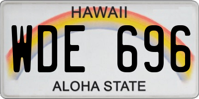 HI license plate WDE696