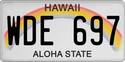 HI license plate WDE697