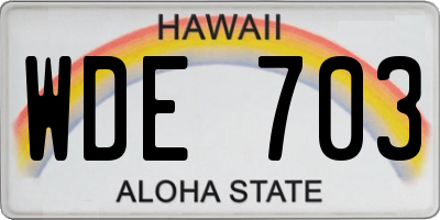 HI license plate WDE703