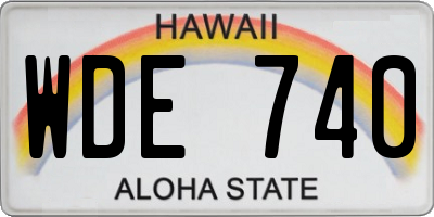 HI license plate WDE740