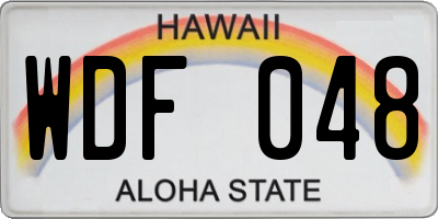 HI license plate WDF048