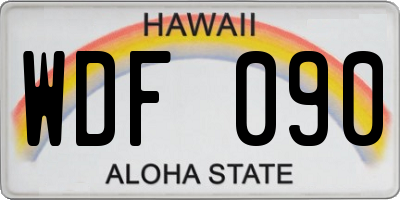 HI license plate WDF090