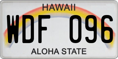 HI license plate WDF096
