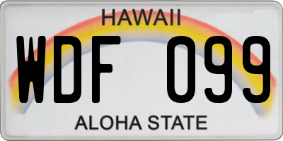 HI license plate WDF099