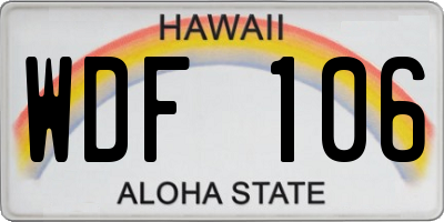 HI license plate WDF106