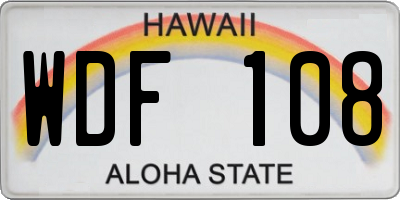HI license plate WDF108