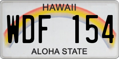 HI license plate WDF154