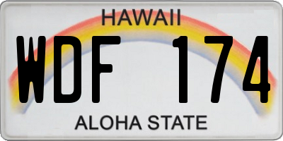 HI license plate WDF174