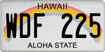 HI license plate WDF225