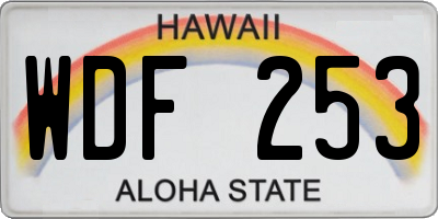 HI license plate WDF253