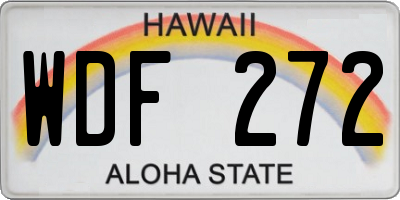 HI license plate WDF272