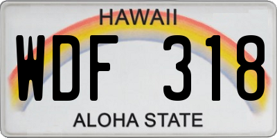 HI license plate WDF318