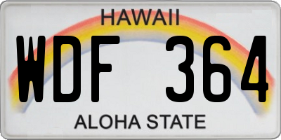 HI license plate WDF364