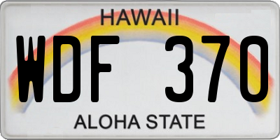 HI license plate WDF370