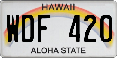 HI license plate WDF420