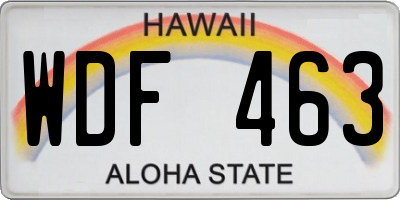 HI license plate WDF463