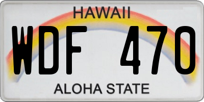 HI license plate WDF470