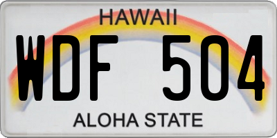 HI license plate WDF504