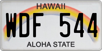 HI license plate WDF544