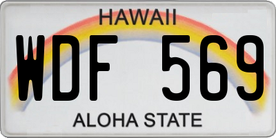 HI license plate WDF569