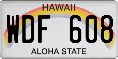 HI license plate WDF608