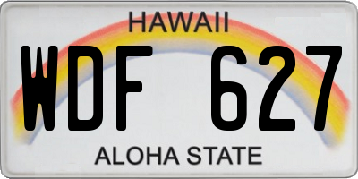 HI license plate WDF627