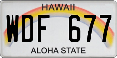 HI license plate WDF677
