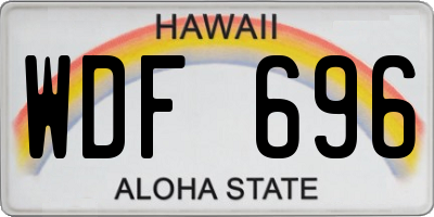 HI license plate WDF696