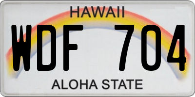 HI license plate WDF704