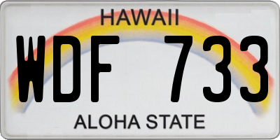 HI license plate WDF733