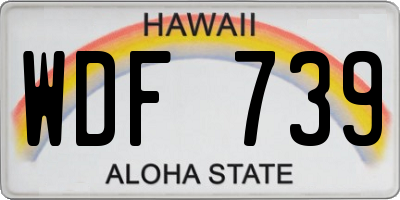HI license plate WDF739