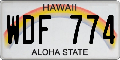 HI license plate WDF774