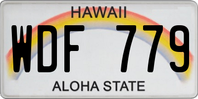 HI license plate WDF779