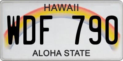 HI license plate WDF790