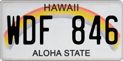 HI license plate WDF846