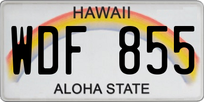 HI license plate WDF855