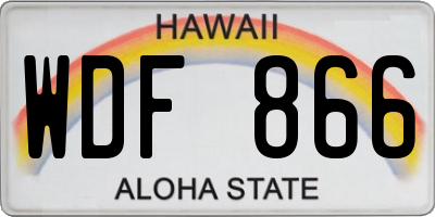 HI license plate WDF866