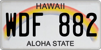 HI license plate WDF882