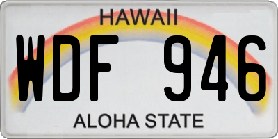 HI license plate WDF946