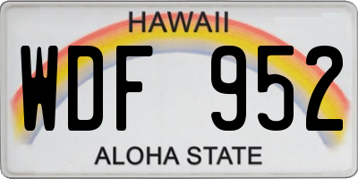 HI license plate WDF952