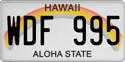 HI license plate WDF995