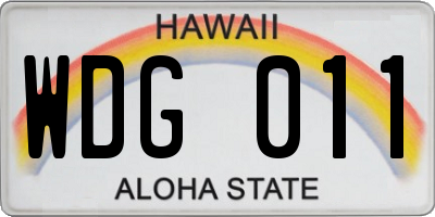 HI license plate WDG011