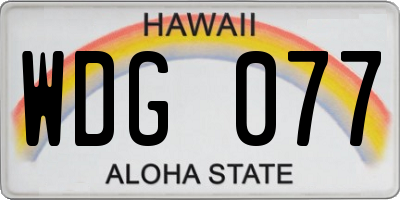 HI license plate WDG077