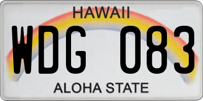HI license plate WDG083