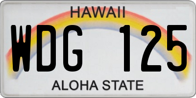 HI license plate WDG125