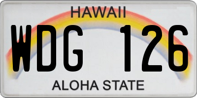 HI license plate WDG126